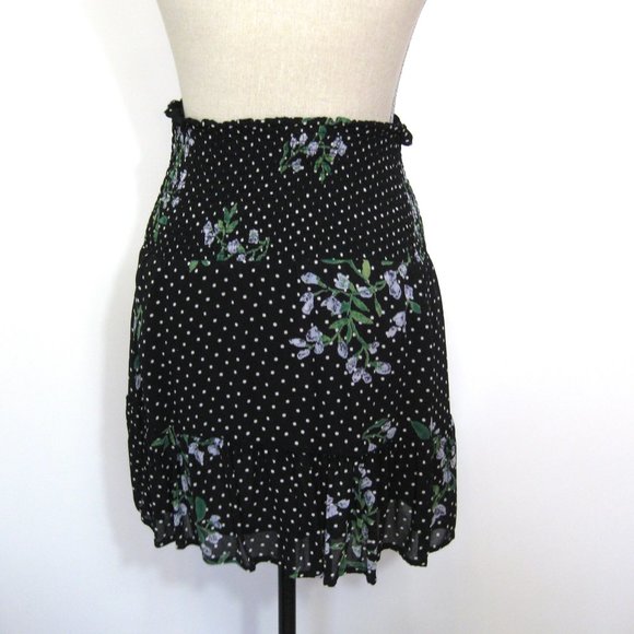 Ganni Rometty Black Floral Georgette Mini Skirt 36 - Picture 11 of 14